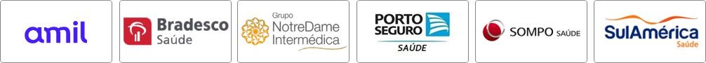 Planos de Saúde que Operamos Amil, Bradesco, GNDI, Porto Seguro, Sompo, Sul América